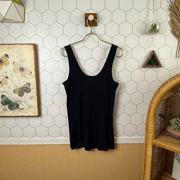 Express Black Sequin Scoop-Neck Tank Top - Size - Large - Picture 3 of 5